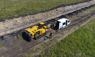 Самоходный сварочный агрегат передвижной на гусеничном ходу TRYBERG TWM-180 на рабочем участке в работе